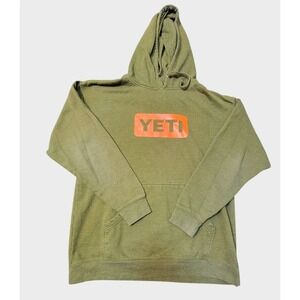Yeti Script Buily for the Wild Screened Hoodie Sweatshirt Men XL Army Green